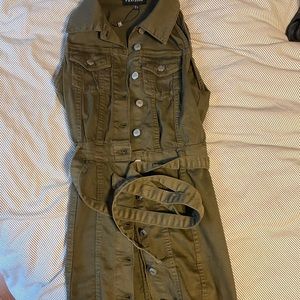 Army green jean dress